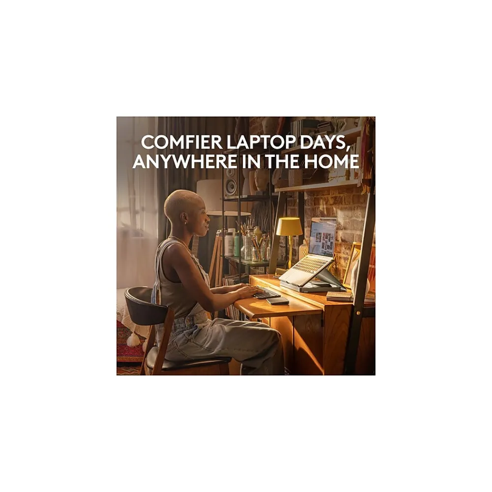 Casa Pop-Up Desk Work From Home Kit: Laptop Stand, Keyboard, Touchpad & Storage, Classic Chic (920-011236)<Logitech Online