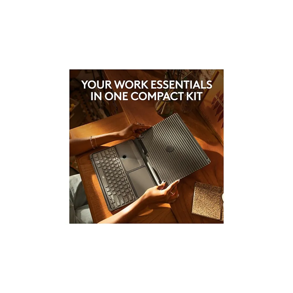 Casa Pop-Up Desk Work From Home Kit: Laptop Stand, Keyboard, Touchpad & Storage, Classic Chic (920-011236)<Logitech Online
