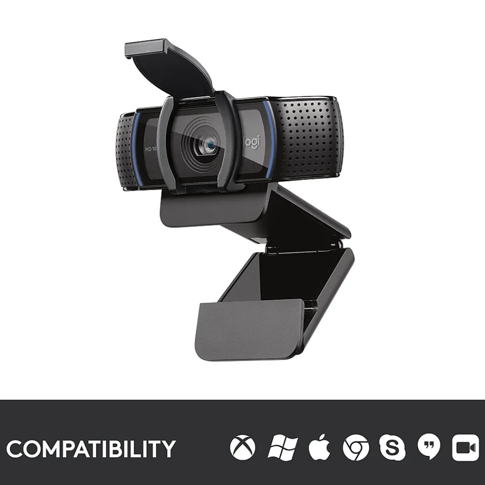 Online Logitech C920S Pro 1080p HD Webcam, Black (960-001257)