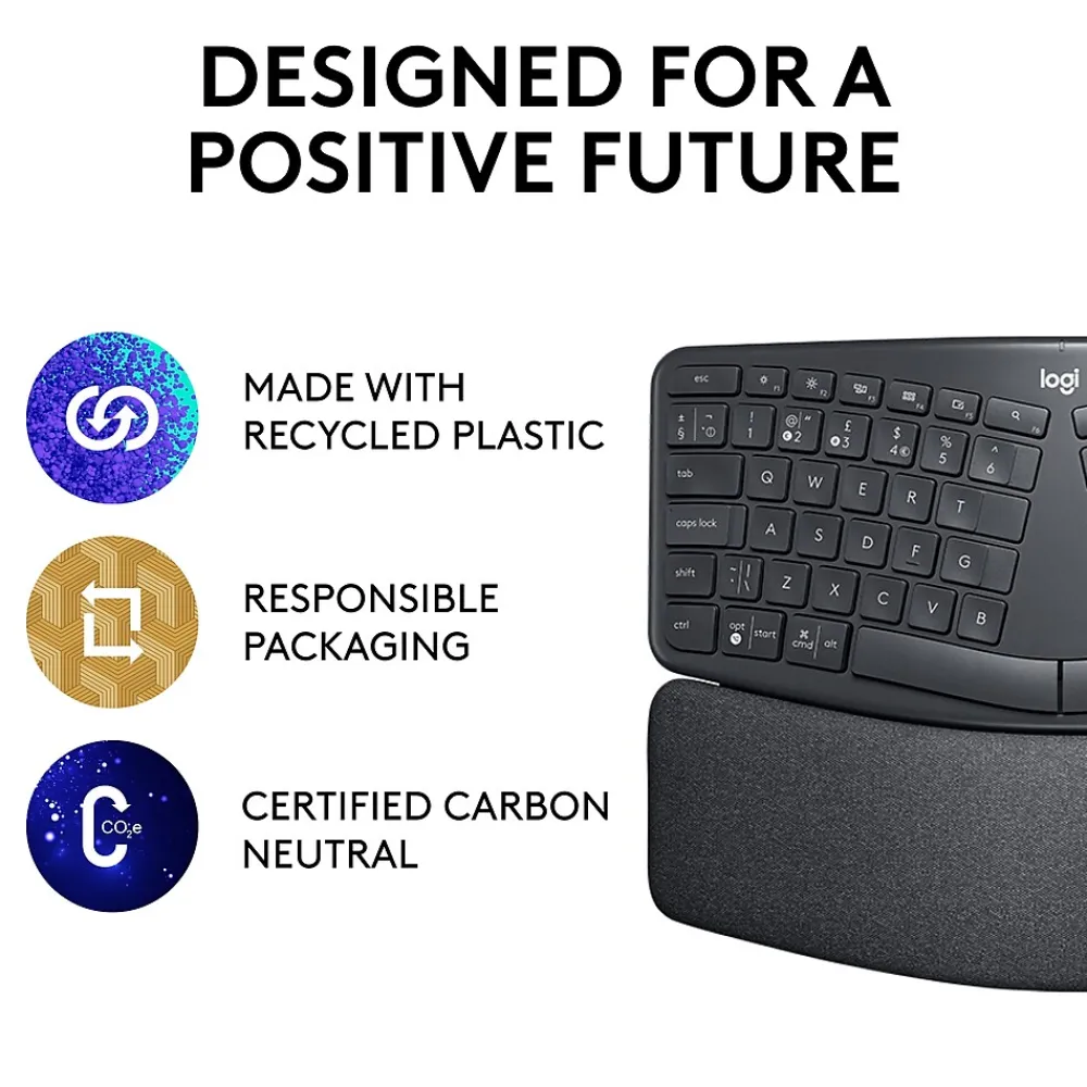 Outlet Logitech ERGO K860 Wireless Keyboard, Graphite (920-009166)