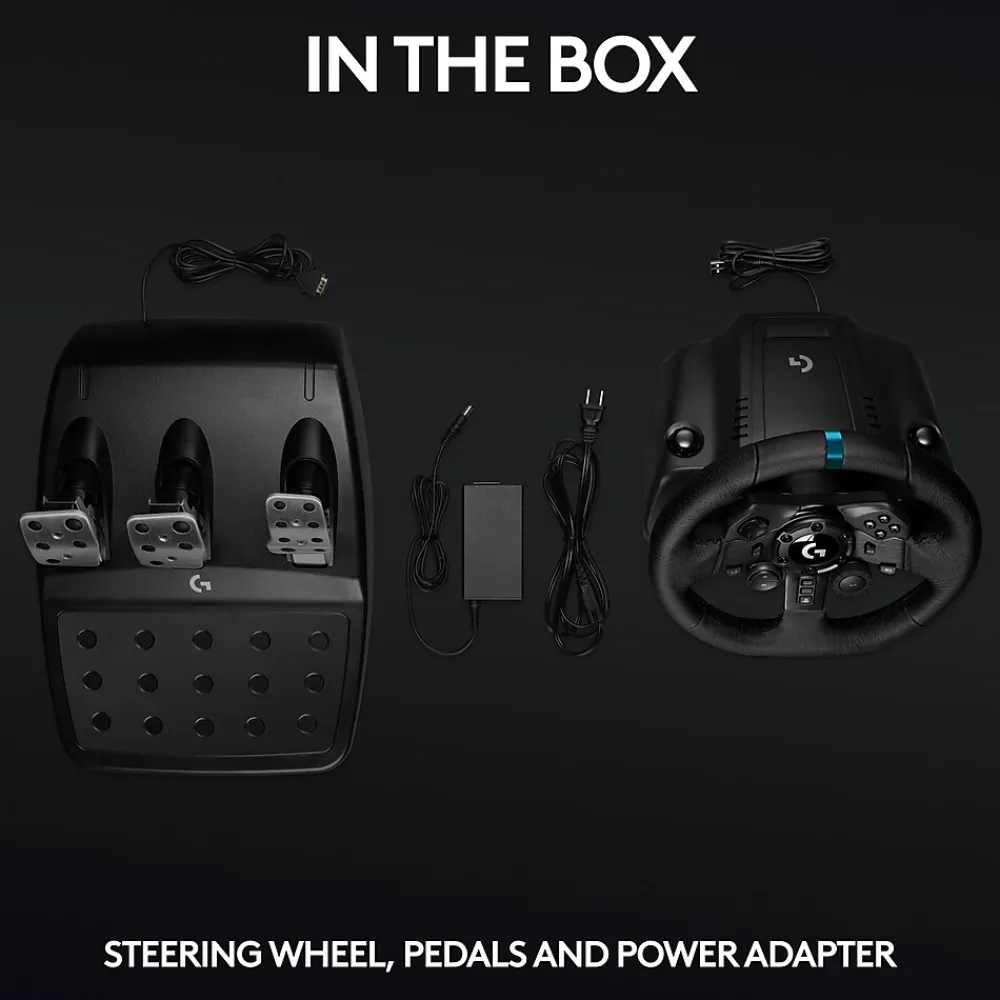 Hot Logitech G G923 TRUEFORCE Sim Racing Wheel and Pedals for PS5, PS4 and PC, Black (941-000147)