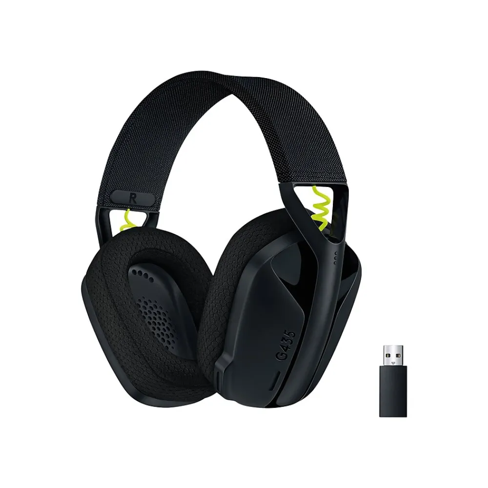 New Logitech G435 LIGHTSPEED Bluetooth Over-the-Ear Gaming Headset, Black (981-001049)