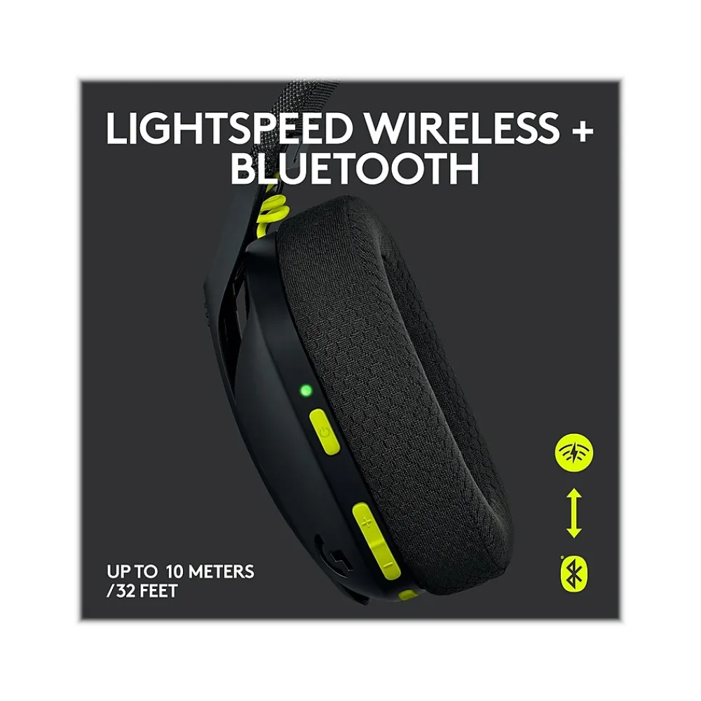 New Logitech G435 LIGHTSPEED Bluetooth Over-the-Ear Gaming Headset, Black (981-001049)