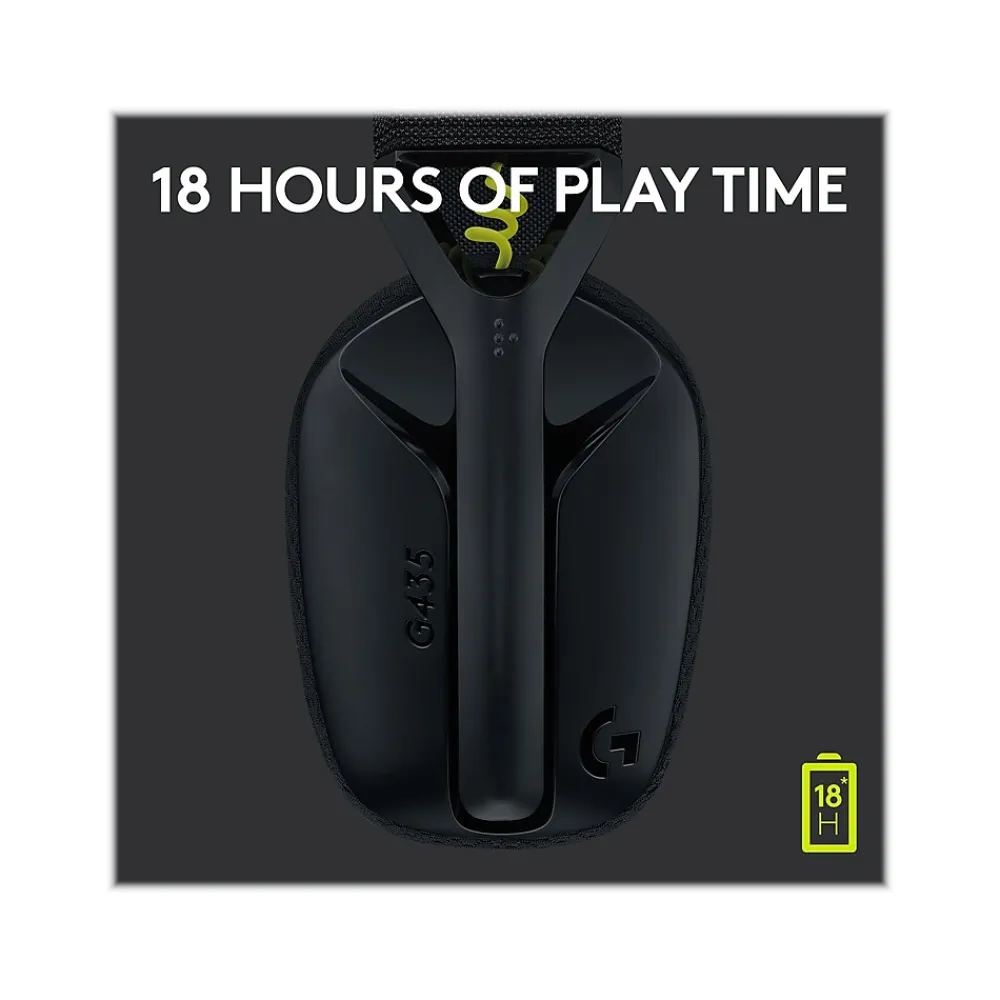 New Logitech G435 LIGHTSPEED Bluetooth Over-the-Ear Gaming Headset, Black (981-001049)