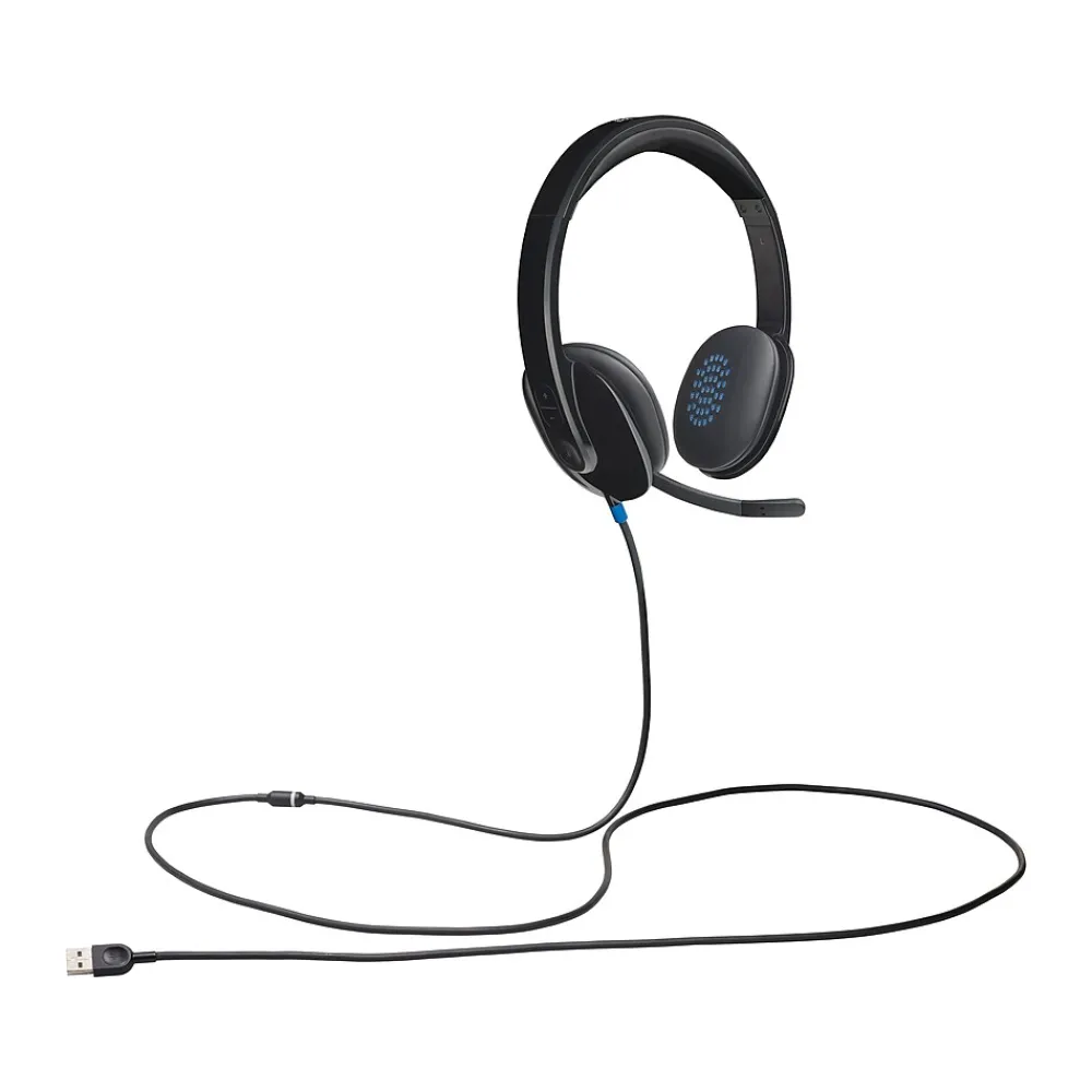 Sale Logitech H540 Computer HD Headset, Over-the-Head, Black (981-000510)