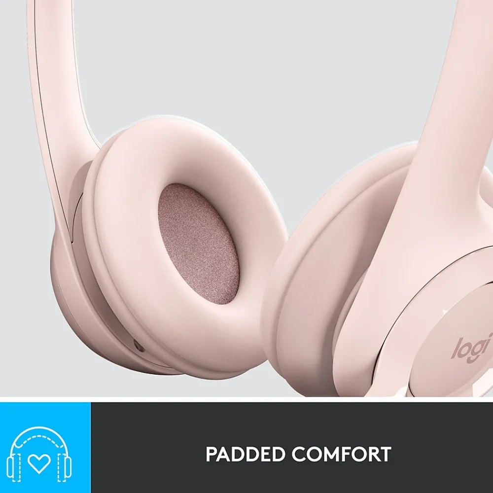 Discount Logitech H390 Noise Canceling Stereo Headset, (981-001280) Rose