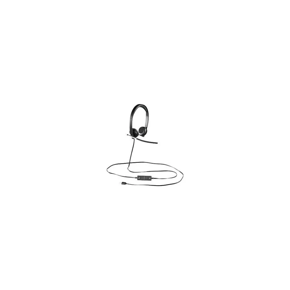 Discount Logitech ® H650e USB Stereo Binaural Headset With Noise Cancelling Microphone
