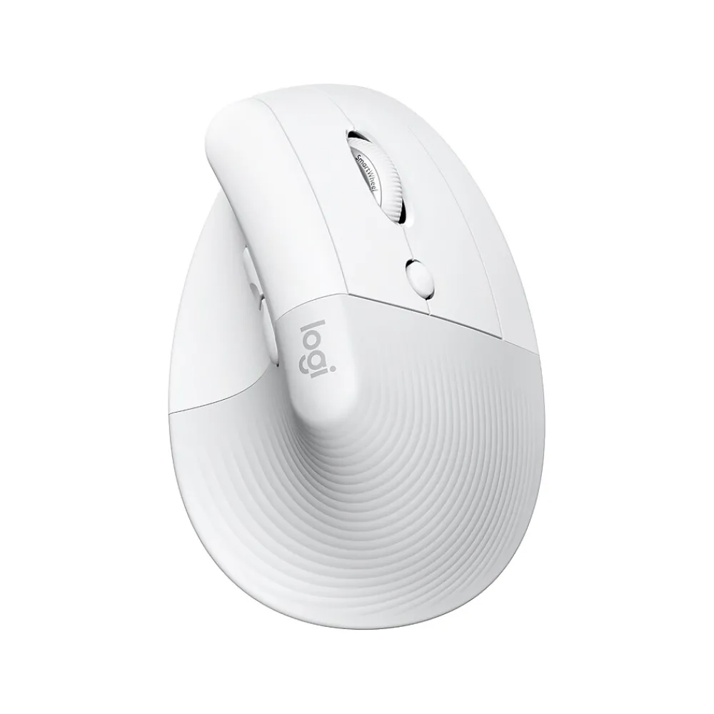 Logitech Lift Vertical Ergonomic Wireless Optical Mouse for Mac, (910-006471) White