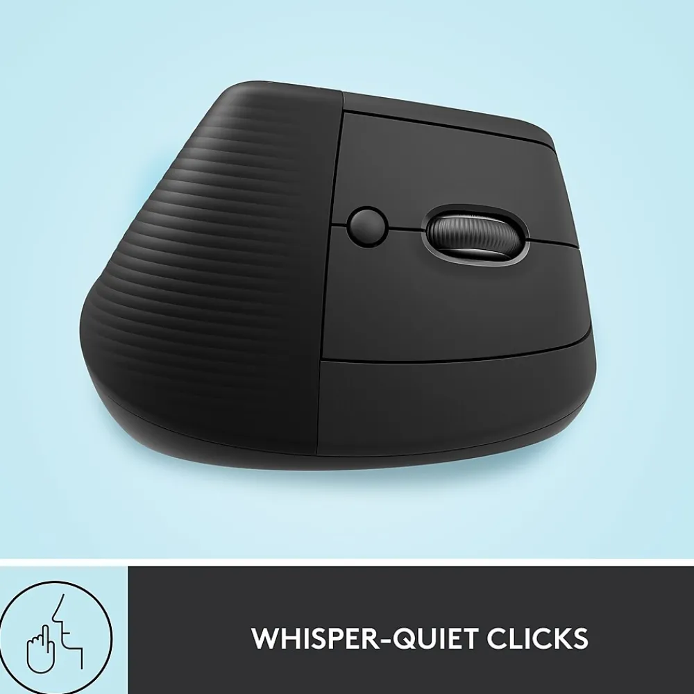 Best Logitech Lift Vertical Wireless Ergonomic Vertical Optical Bluetooth & USB Mouse, (910-006466) Graphite