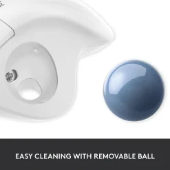 Hot Logitech M575 Ergonomic Wireless Trackball USB Mouse, (910-005868) Off-White