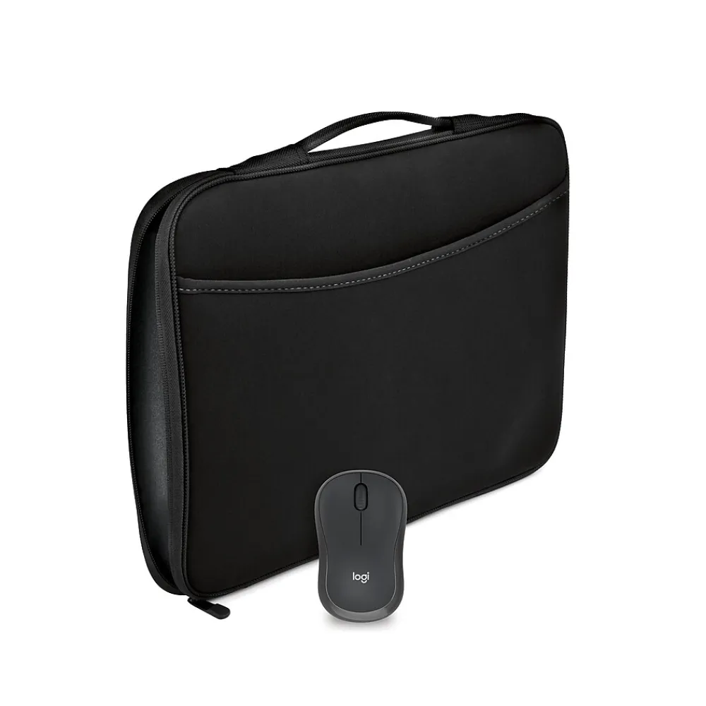 Discount Logitech M240 Silent Wireless Ambidextrous Optical Mouse with 16" Sleeve, Graphite (910-007142)