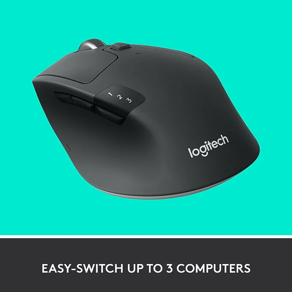 New Logitech M720 TRIATHLON Wireless Ergonomic Optical Bluetooth & USB Mouse, Black (910-004790)