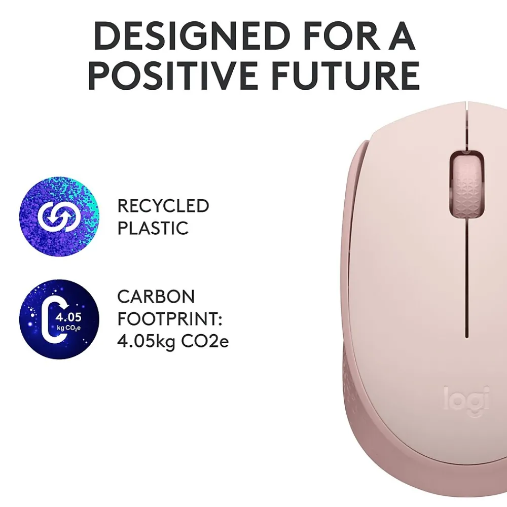 Discount Logitech M170 Wireless Ambidextrous Optical Mouse, Rose (910-006862)