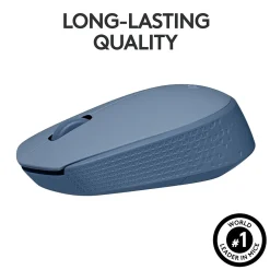 New Logitech M170 Wireless Ambidextrous Optical Mouse, Blue/Gray (910-006863)