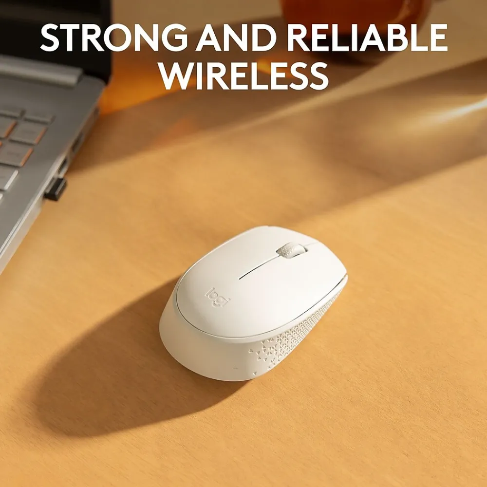 Clearance Logitech M170 Wireless Ambidextrous Optical Mouse, Off-White (910-006864)