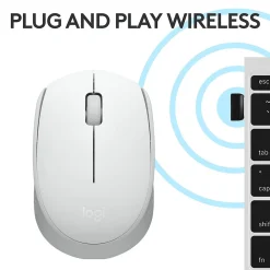 Clearance Logitech M170 Wireless Ambidextrous Optical Mouse, Off-White (910-006864)