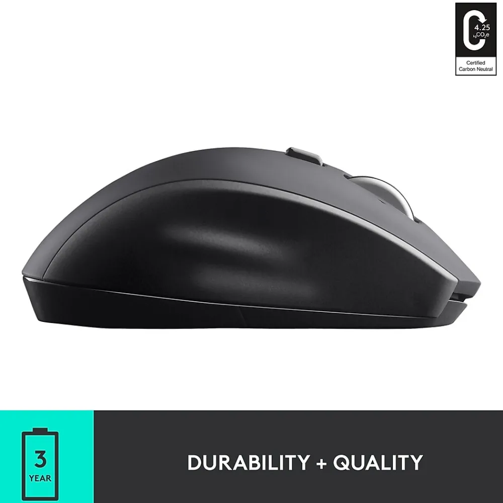 Outlet Logitech Marathon M705 Wireless Ergonomic Optical USB Mouse, Charcoal (910-001935)