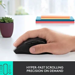 Sale Logitech Marathon M705 Wireless Ergonomic Optical USB Mouse, Charcoal (910-001935)
