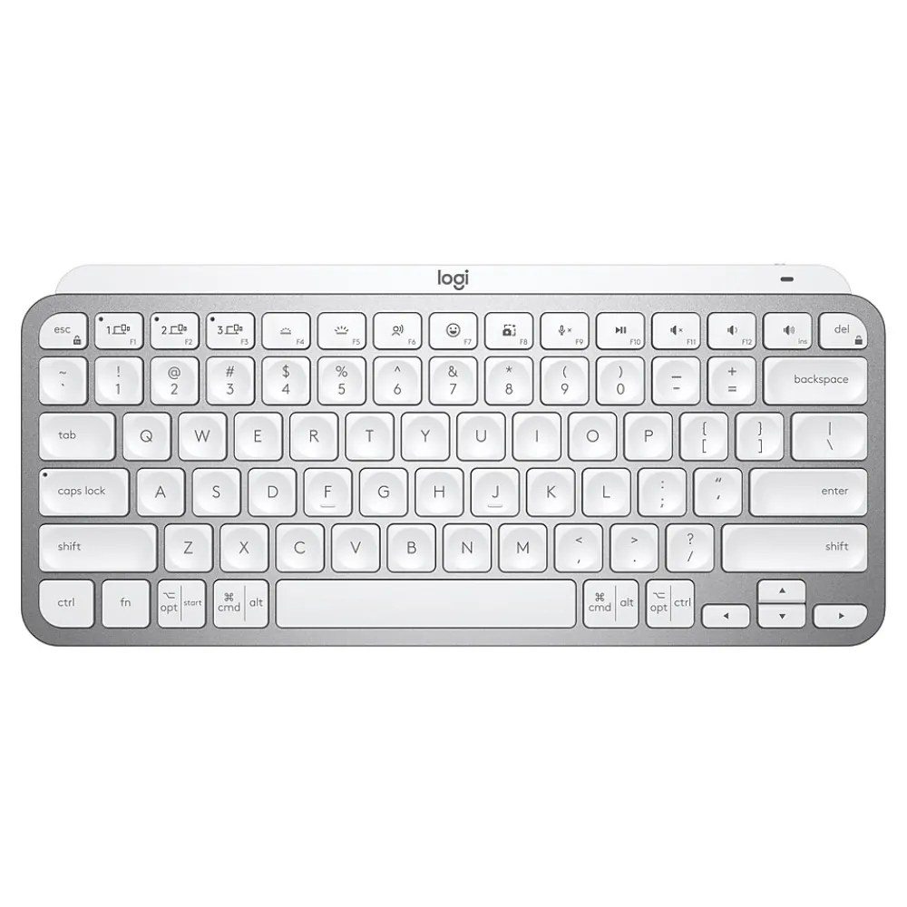 Hot Logitech MX Keys Mini Wireless Ergonomic Keyboard, Pale Gray (920-010473)