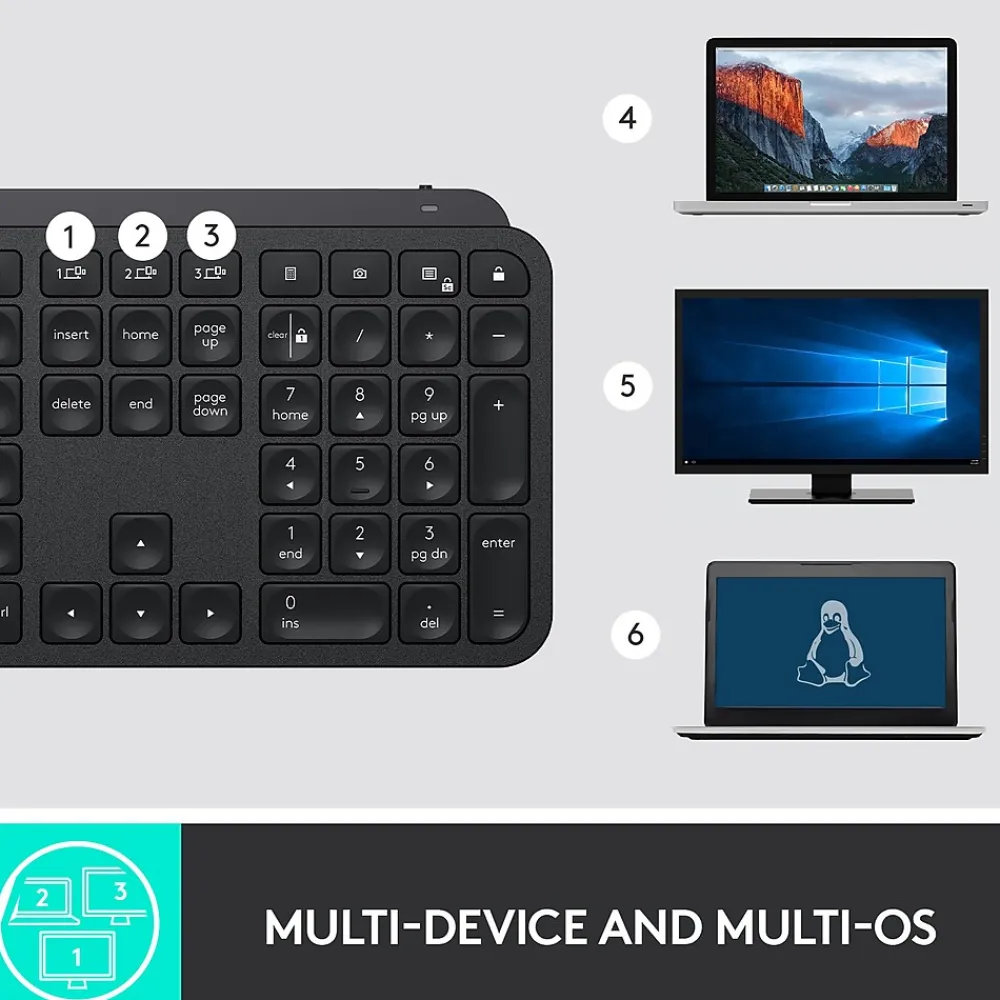 Clearance Logitech MX Keys Wireless Keyboard, Black (920-009295)