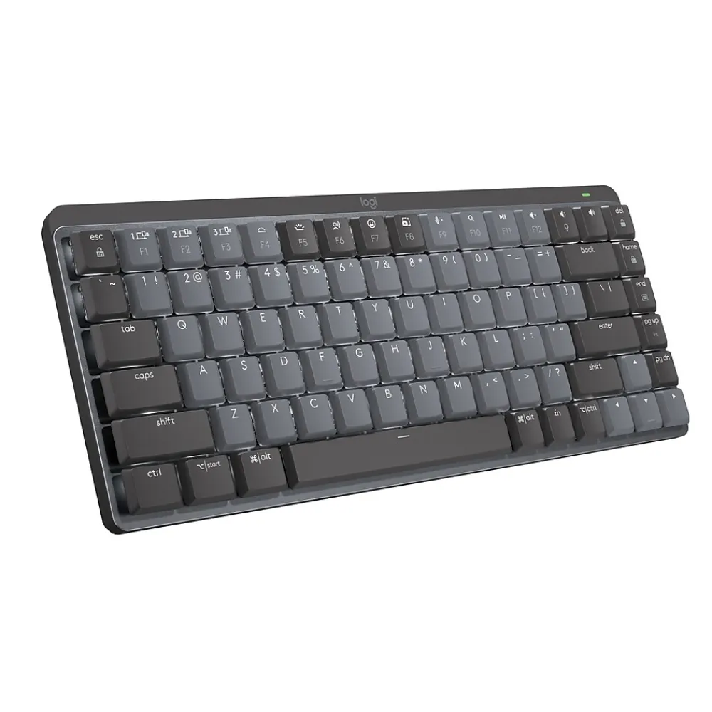 Clearance Logitech MX Mechanical Mini Illuminated Wireless Ergonomic Keyboard, Gray/Black (920-010550)