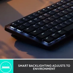 Outlet Logitech MX Mechanical Mini Illuminated Wireless Ergonomic Keyboard, Black/Gray (920-010551)