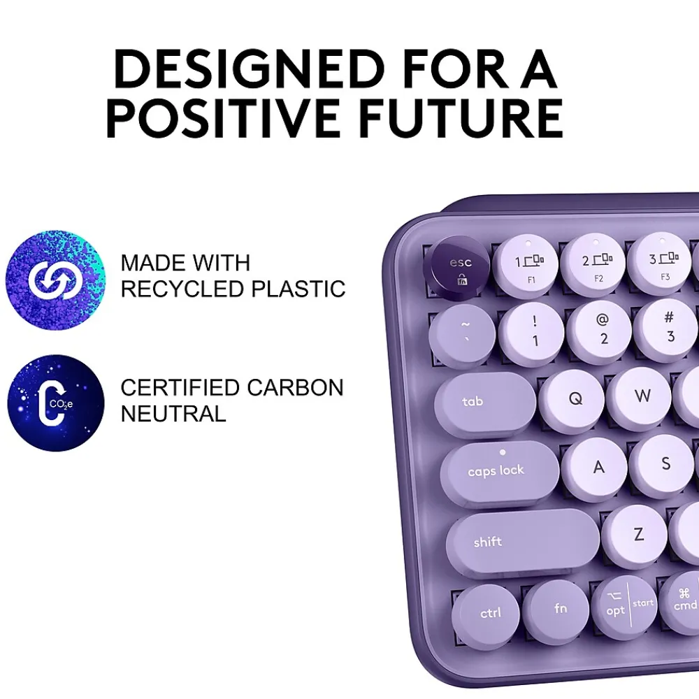 Best Logitech POP Keys Wireless Mechanical Keyboard, Cosmos (920-011233)