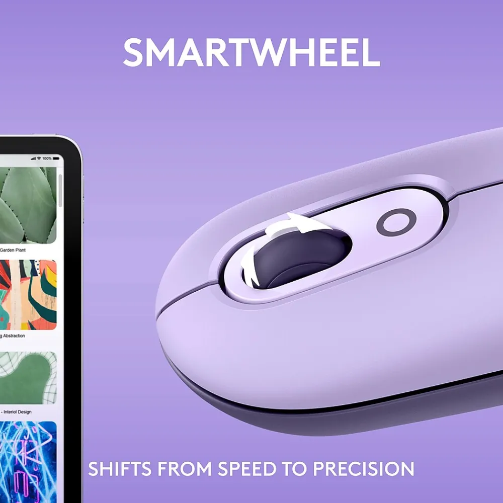Online Logitech POP Wireless Optical Mouse, (910-006624) Cosmos Lavender