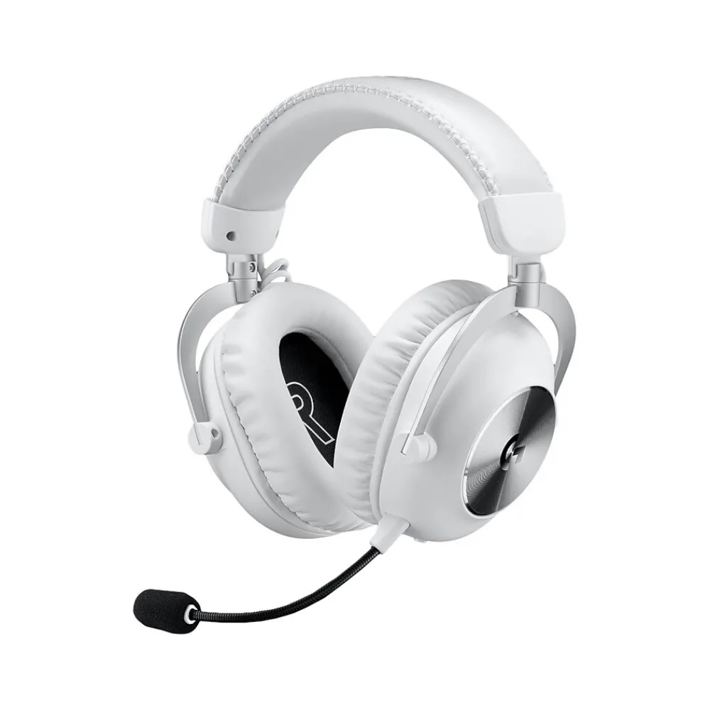 Logitech PRO X 2 LIGHTSPEED Wireless Bluetooth Stereo Gaming Over-the-Ear Headset, 3.5mm, (981-001268) White