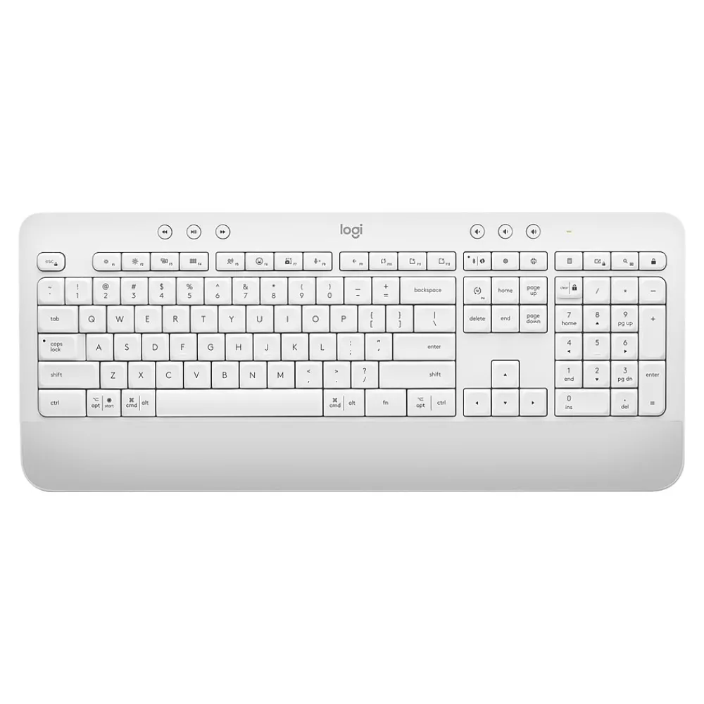 Clearance Logitech Signature K650 Wireless Keyboard with Wrist Rest, Off-White (920-010962)