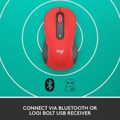 Sale Logitech Signature M650 L Wireless Optical USB Mouse, Classic Red (910-006358)