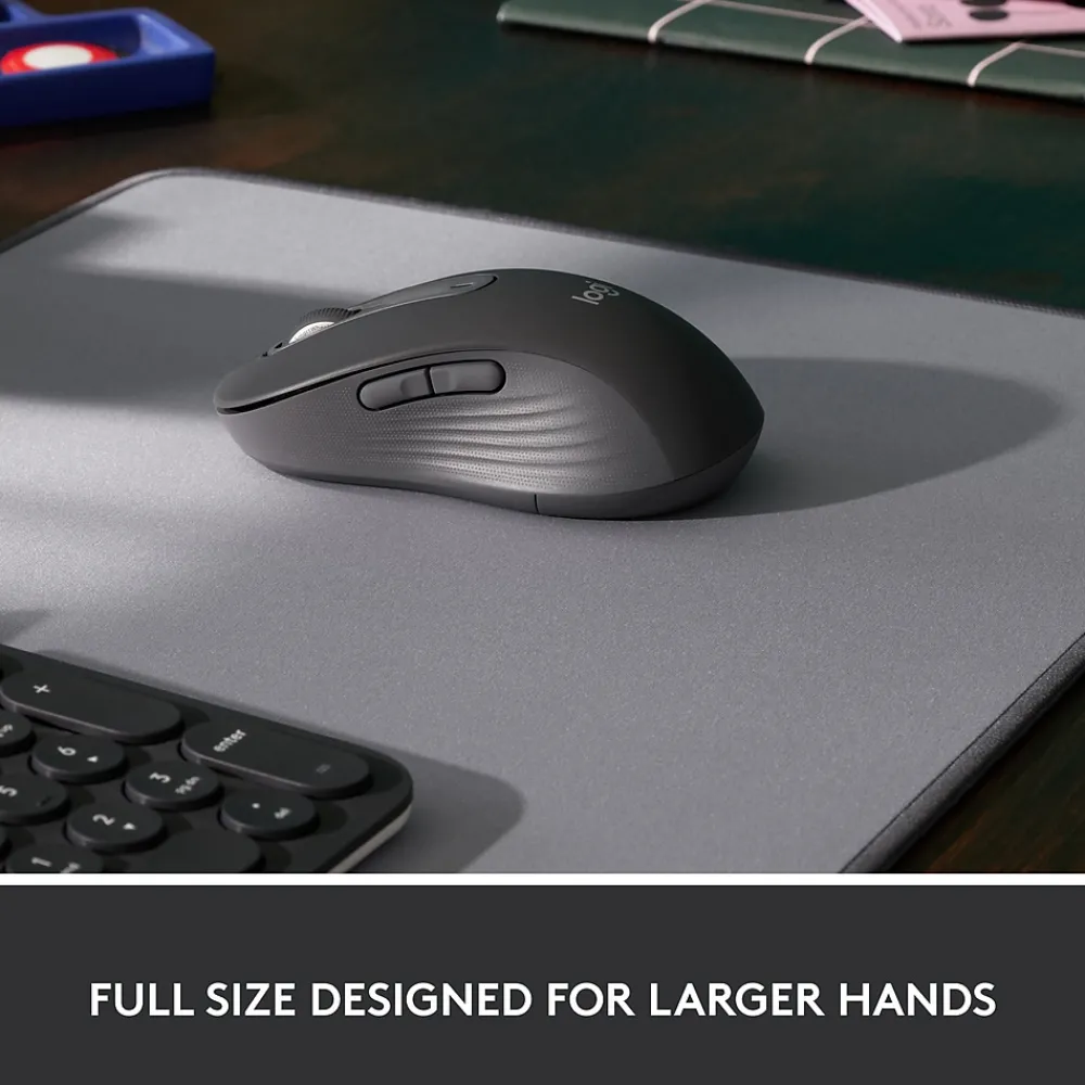 Clearance Logitech Signature M650 Large Wireless Ergonomic Optical Bluetooth & USB Mouse, (910-006231) Graphite