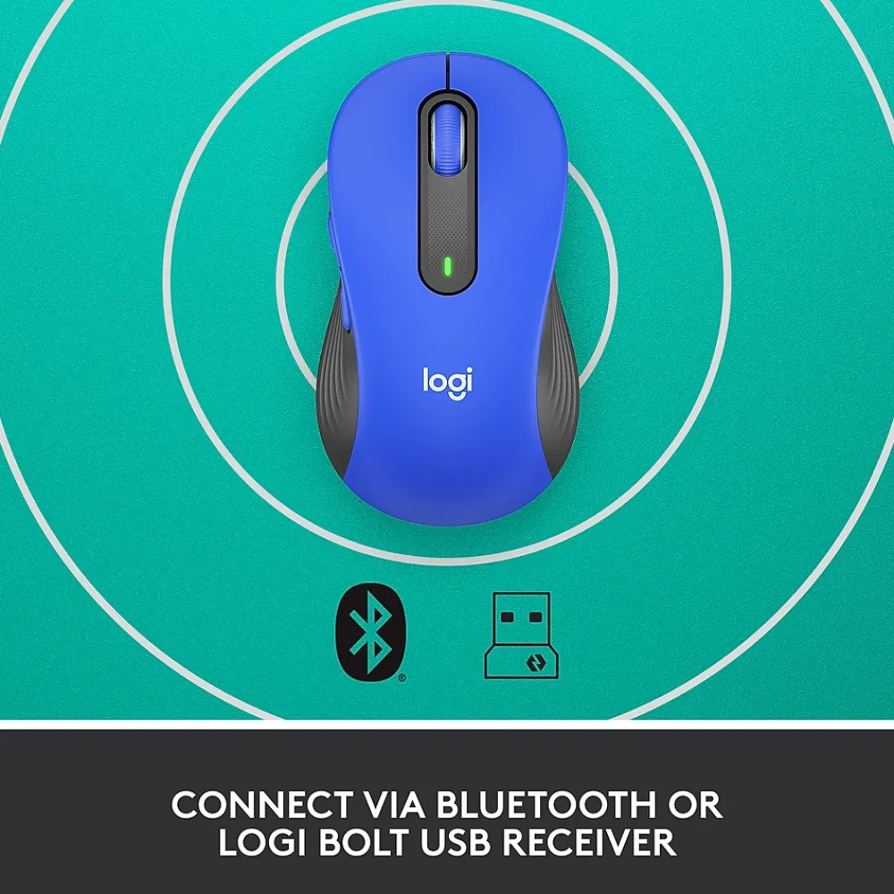 Online Logitech Signature M650 Large Wireless Optical USB Mouse, (910-006232) Classic Blue