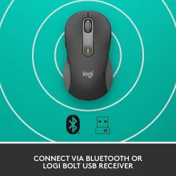 Online Logitech Signature M650 Wireless Ergonomic Optical Bluetooth & USB Mouse, (910-006250) Graphite