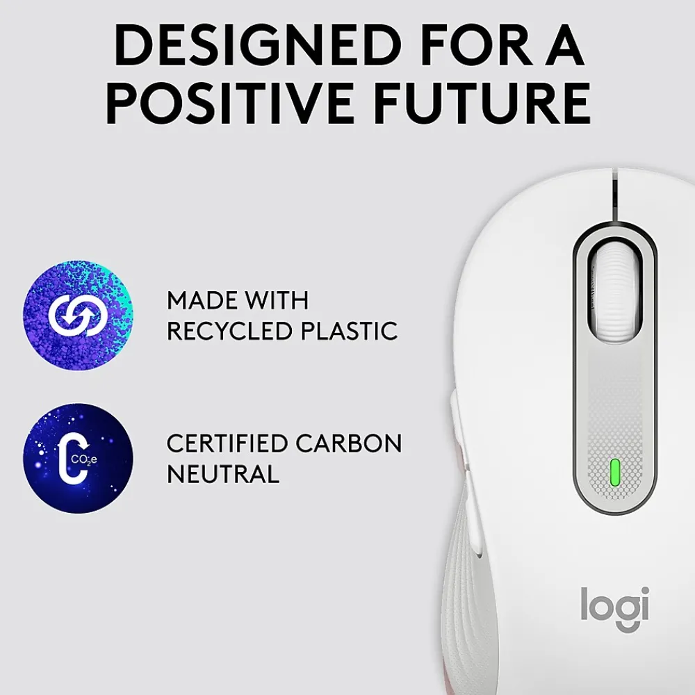 Clearance Logitech Signature M650 Wireless Optical USB Mouse, (910-006252) Off-White