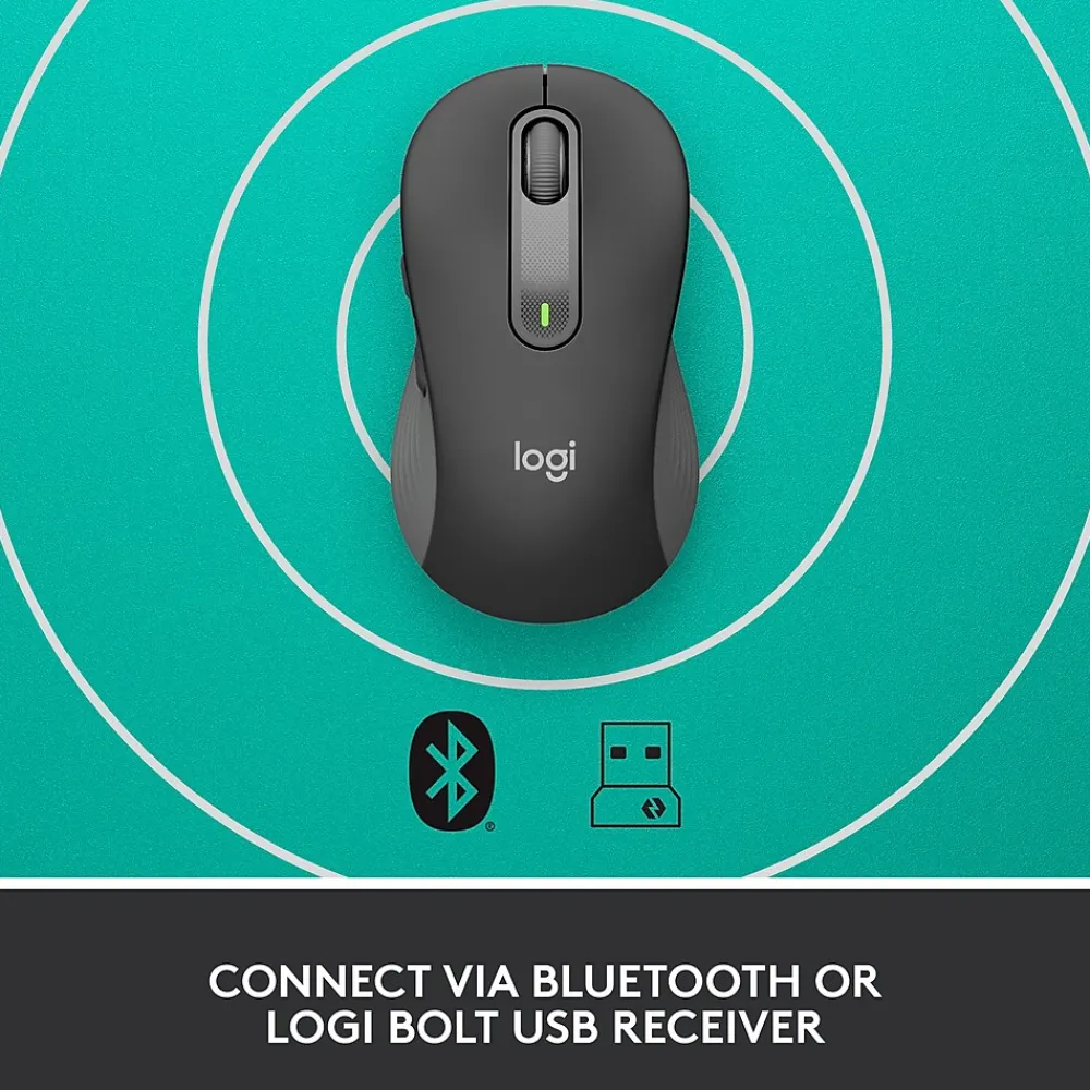 Logitech Signature M650 Wireless Optical USB Mouse, Graphite (910-006250)