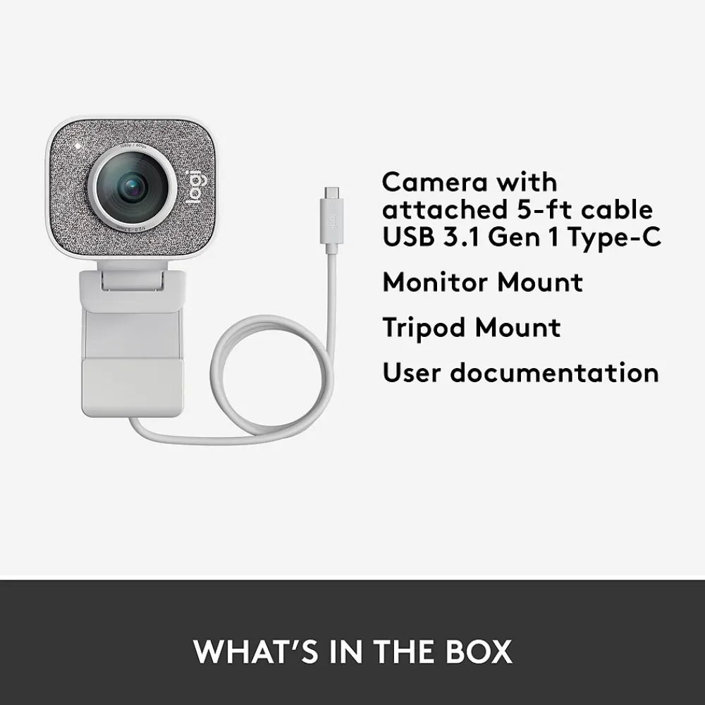 Clearance Logitech StreamCam 2.1 Megapixels Webcam (960-001289) White