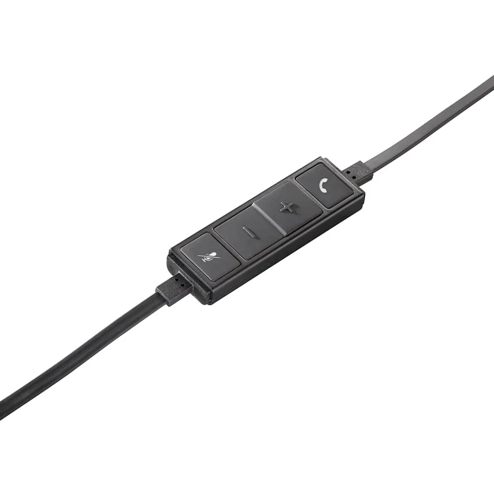Outlet Logitech USB Headset Mono H650e Noise Canceling, Over-the-Head, Black & Silver (981-000513)