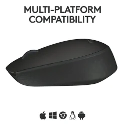 Sale Logitech Wireless Ambidextrous 2.4 GHz Mouse, Black (910-004940)