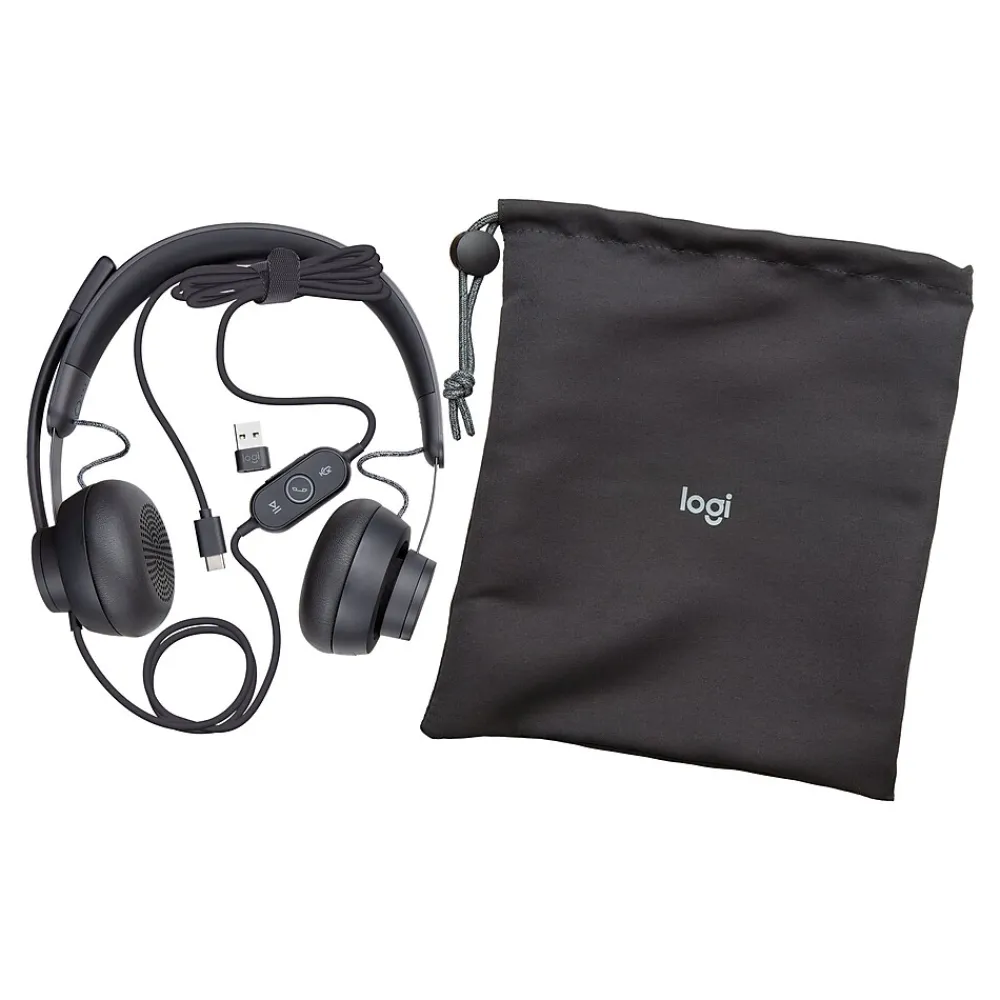 Zone 750 Wired Noise Canceling On-Ear Headphones, Black (981-001103)<Logitech Hot