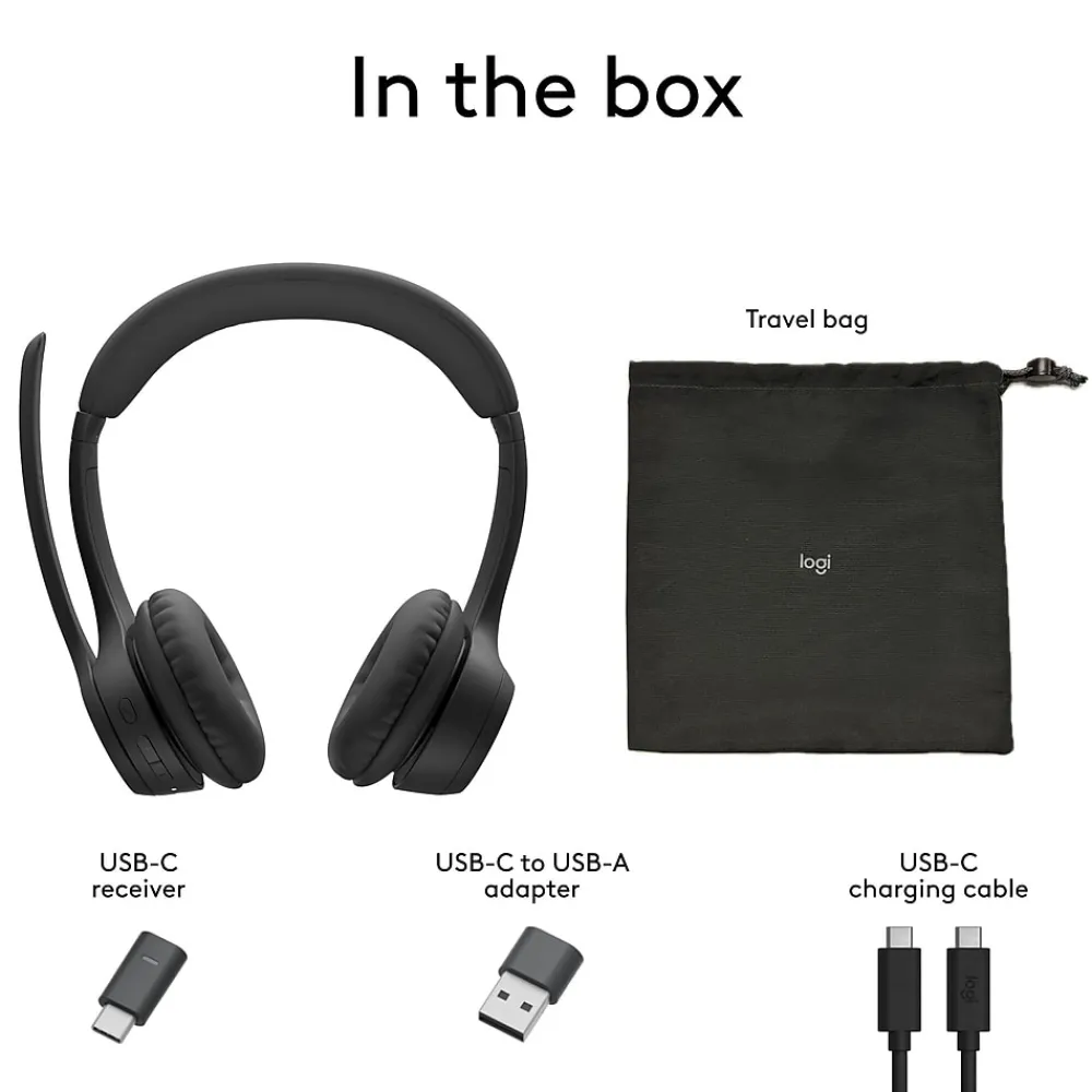 Hot Logitech Zone 305 Wireless Noise Canceling Bluetooth Headset, Black (981-001452)
