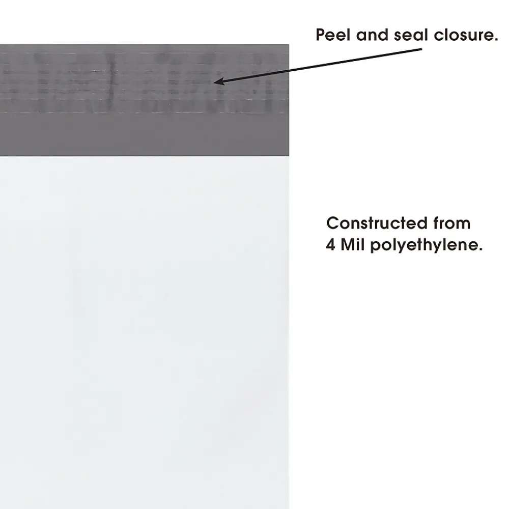 Hot Partners Brand Long Poly Mailers, 18" x 51", White, 25/Case (LPM1851)