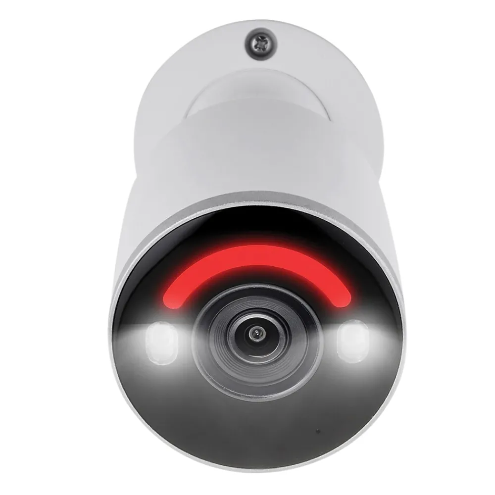 Lorex Fusion 4K 8.0-MP 16-Camera-Capable 4-TB NVR System with 8 IP Smart-Deterrence Bullet Cameras, White (N864A64B-8AB8)