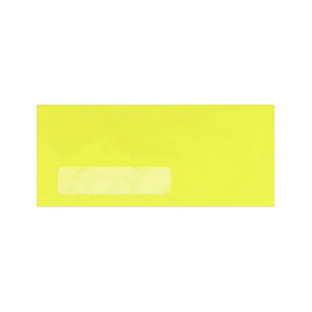 Clearance LUX #10 (4 1/8" x 9 1/2") Bright Window Envelopes, Electric Yellow, 250/BX