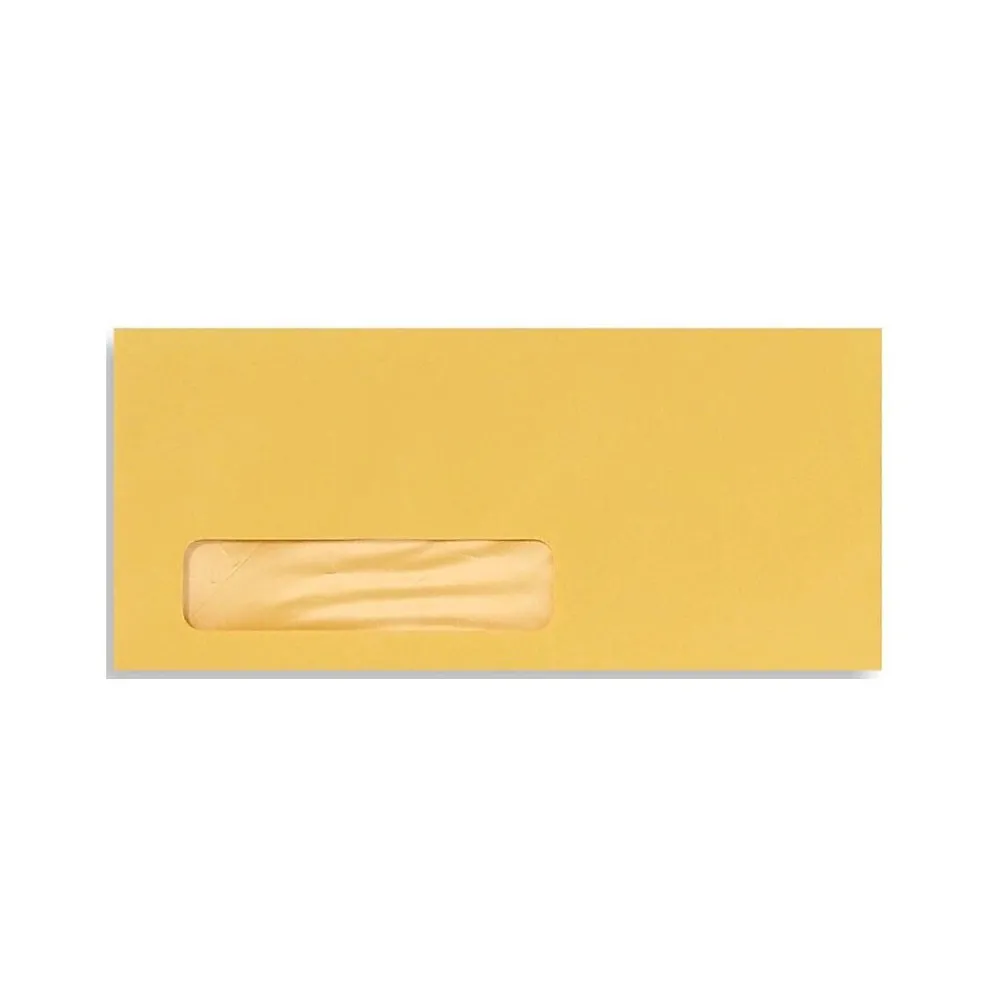 New LUX #10 (4 1/8" x 9 1/2") Window Envelopes, goldenrod yellow, 500/BX
