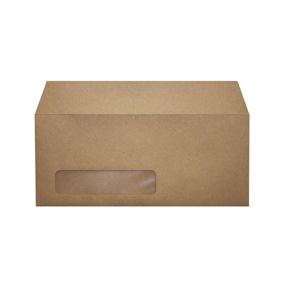 New LUX #10 (4 1/8" x 9 1/2") Window Envelopes, Grocery Bag Brown, 500/Box