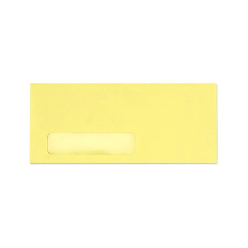 Sale LUX 4 1/8" x 9 1/2" #10 Window Envelopes, Pastel Canary Yellow, 50/Pack