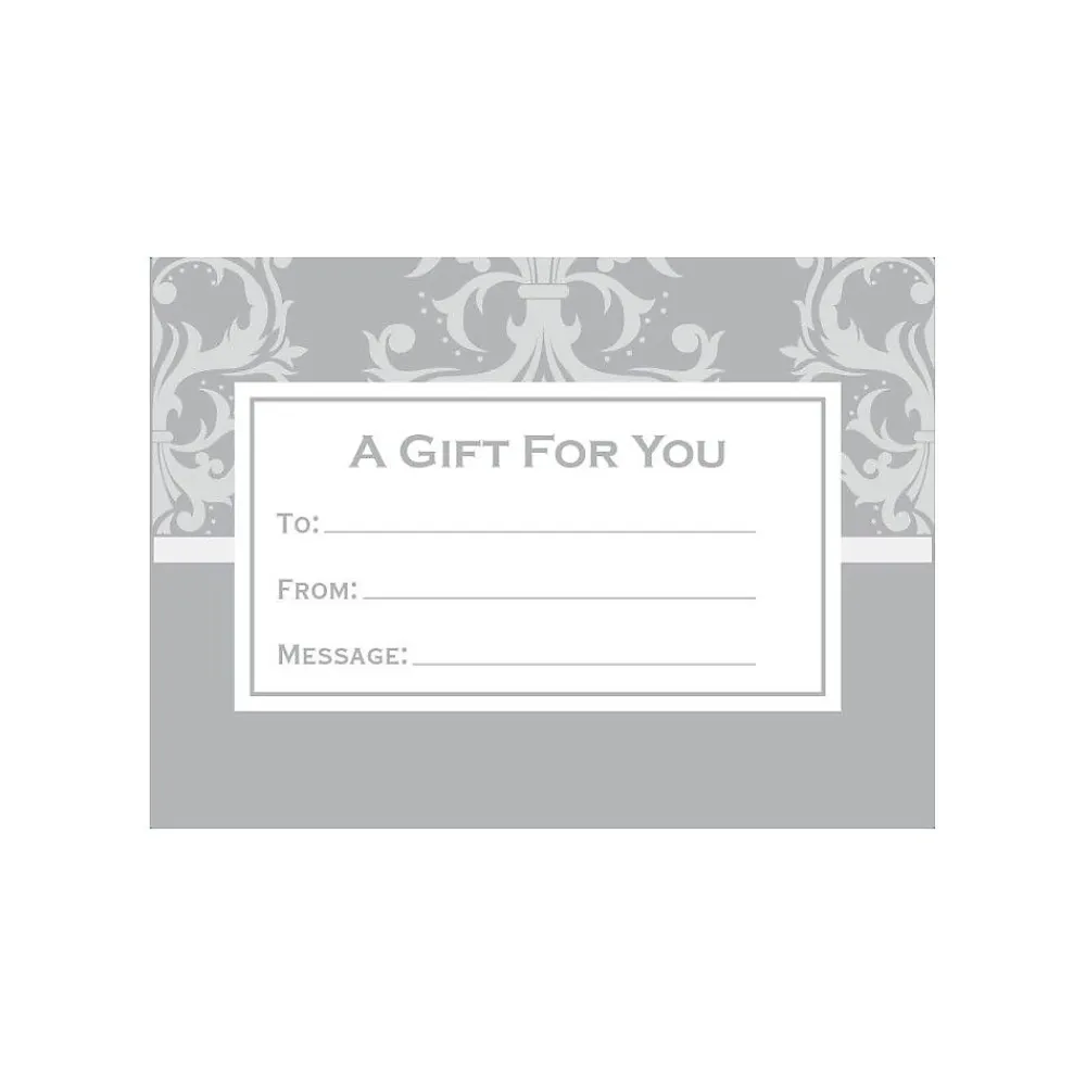 Clearance LUX 2 11/16" x 3 11/16" 70lbs. #17 Mini Envelopes W/Glue, Silver Damask, 50/Pack