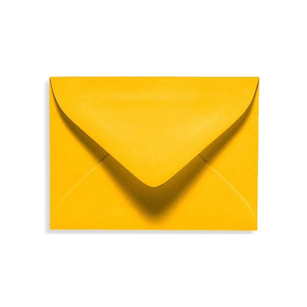 Sale LUX 2 11/16" x 3 11/16" 70lbs. #17 Mini Envelopes W/Glue, Sunflower Yellow, 50/Pack