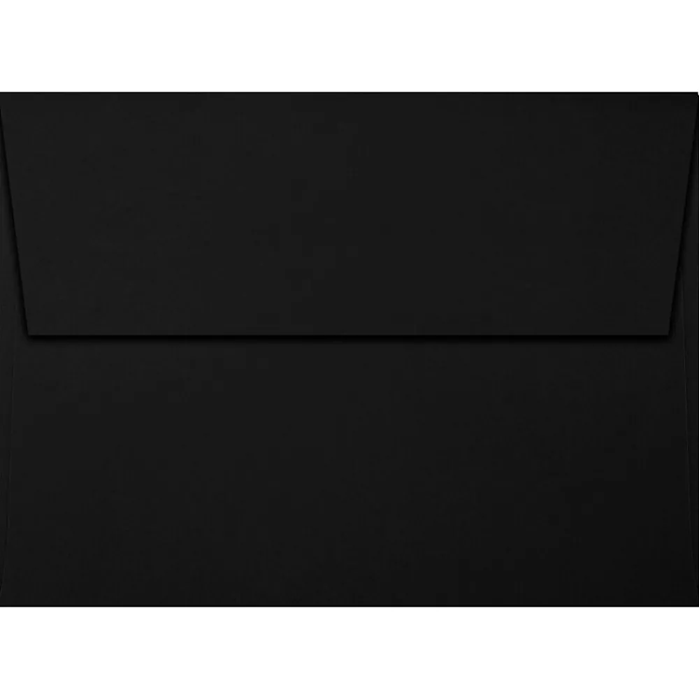 Best LUX 5 1/4" x 7 1/4" 80lbs. A7 Invitation Envelopes W/Peel & Press, Midnight Black